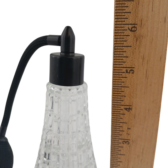 Vintage Style Clear Glass Perfume Atomizer Bottle with Black Bulb & Tassel 5" - Picture 9 of 9